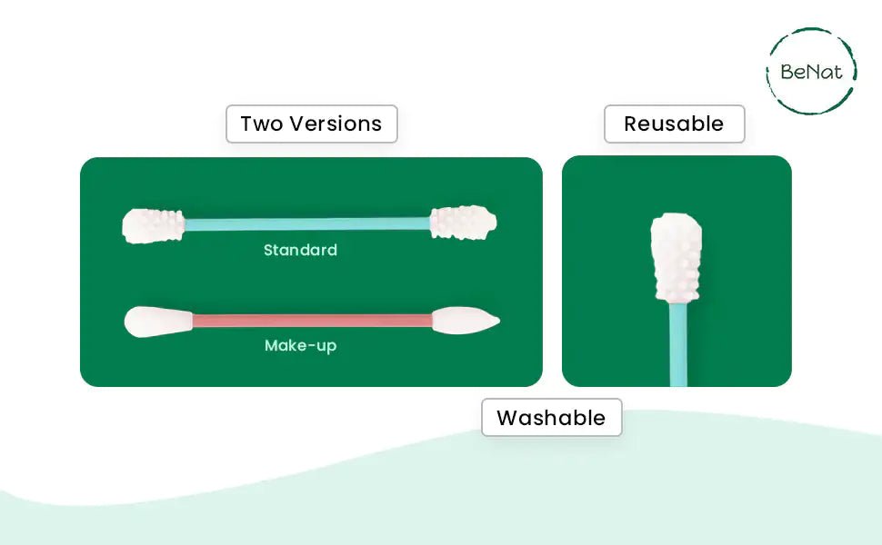 Eco - Friendly Cotton Swabs – Reusable Silicone Swabs 2 - Pack - GNS Beauty & Personal Care