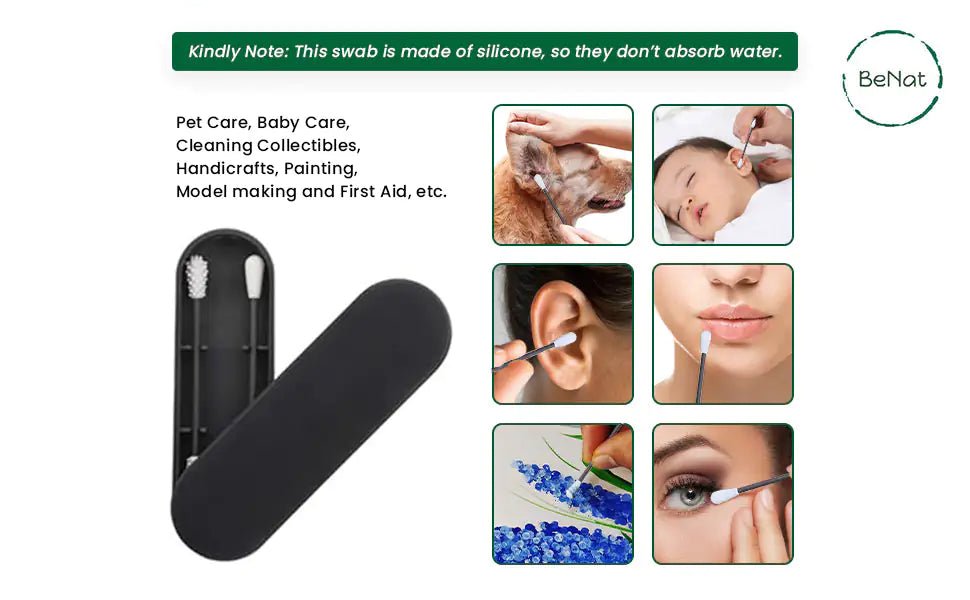 Eco - Friendly Cotton Swabs – Reusable Silicone Swabs 2 - Pack - GNS Beauty & Personal Care
