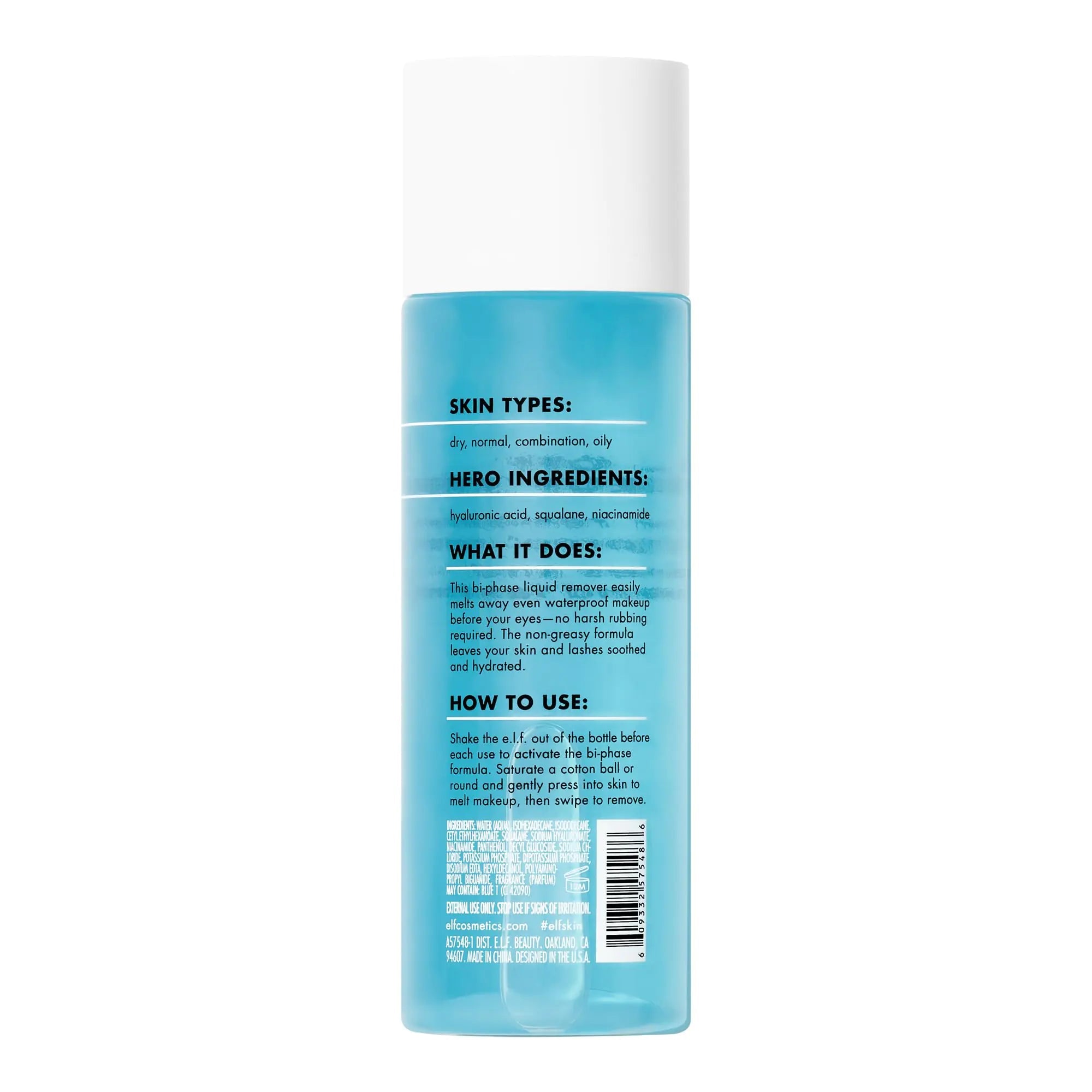e.l.f. SKIN Holy Hydration Vegan Makeup Remover - 4.3 Fl Oz, Gentle & Cruelty - Free - GNS Beauty & Personal Care