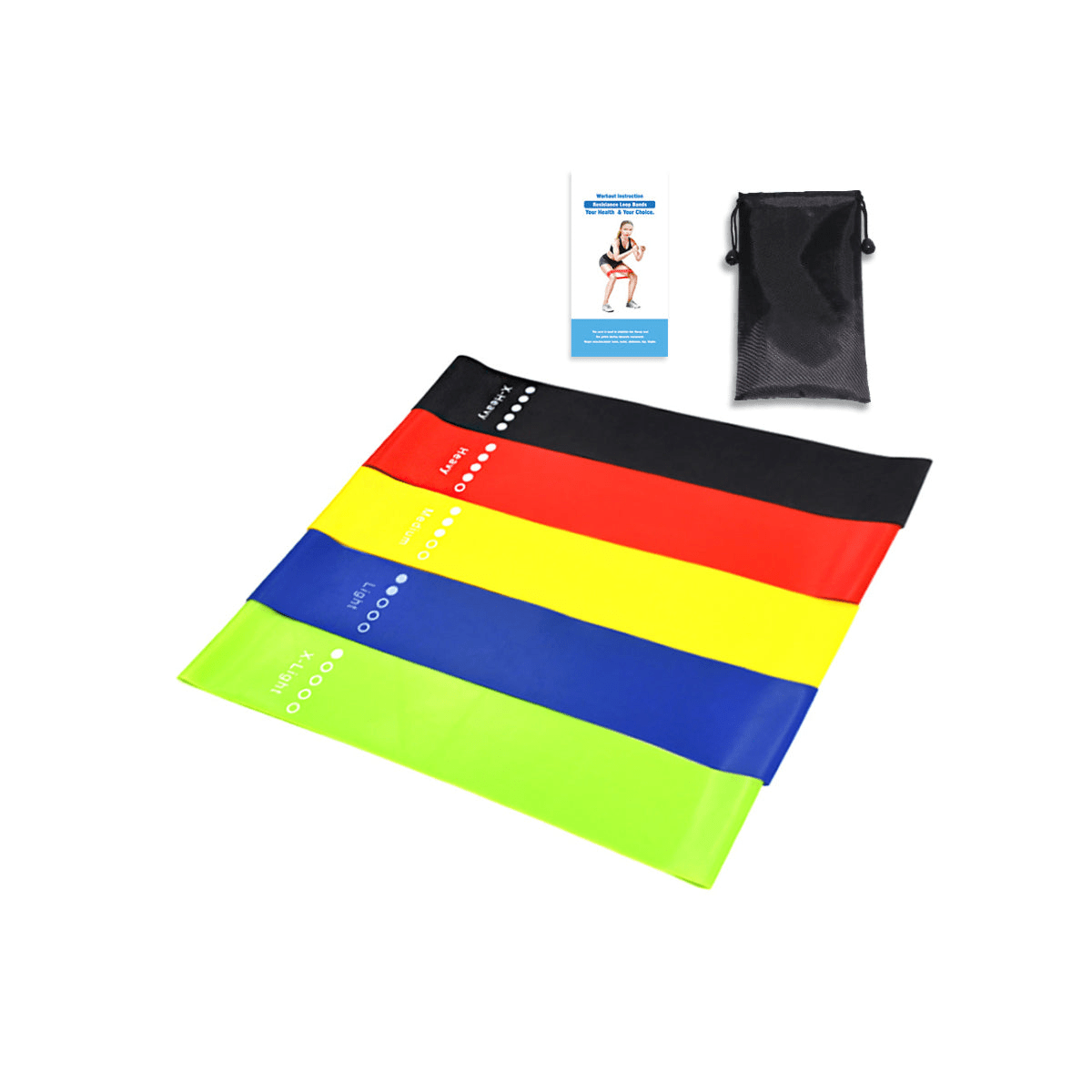 Flex And Stretch Set Of 5 Exercise Latex Bands - GNS Beauty & Personal Care