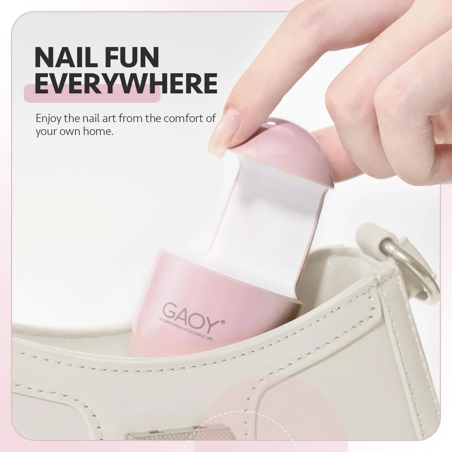 GAOY Mini UV Light for Gel Nails, Compact LED Nail Lamp, Fast USB Nail Dryer - Pink Eggshell - GNS Beauty & Personal Care
