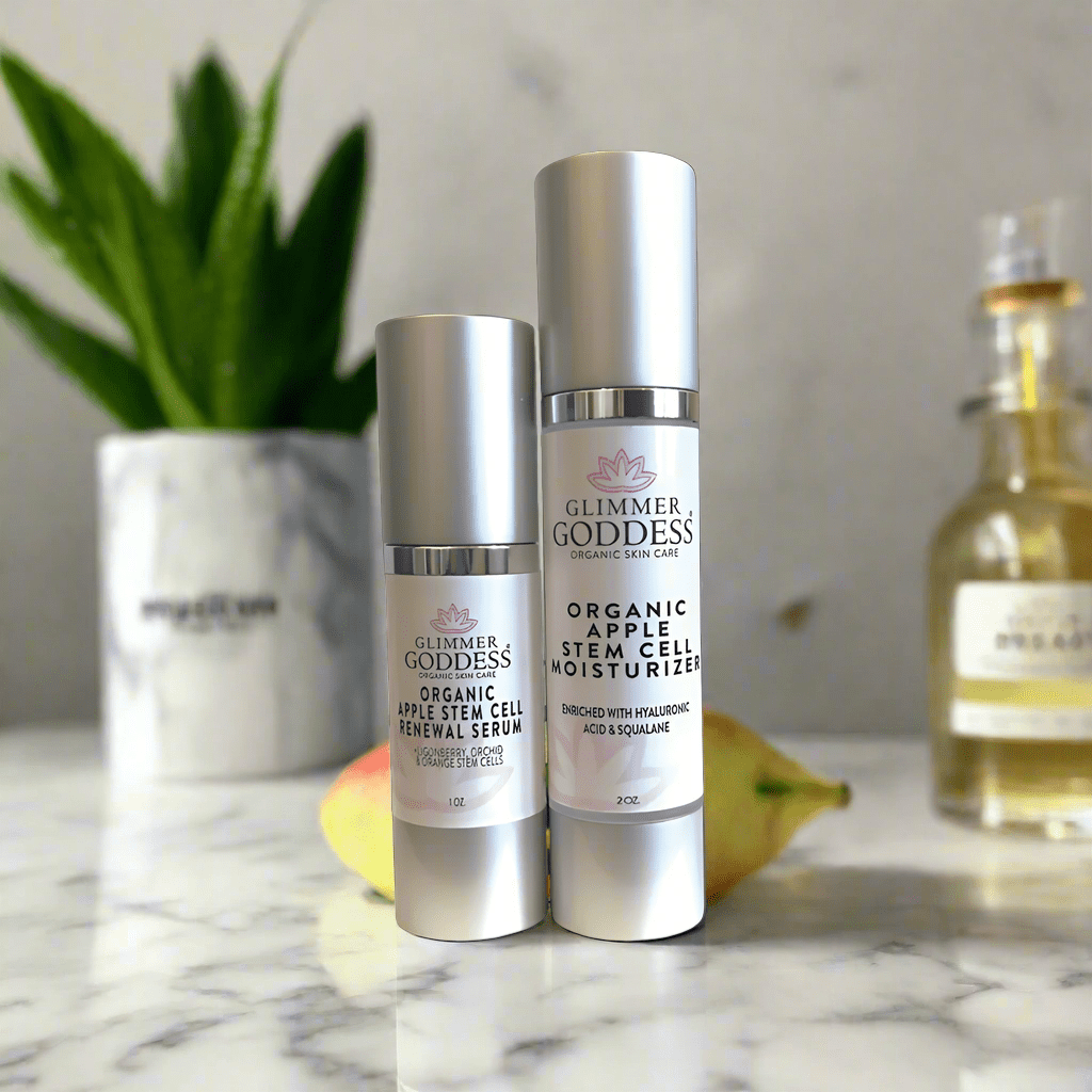 Glimmer Goddess Organic Apple Stem Cell Anti - Aging Duo | Hydrating Serum & Moisturizer for Firm, Radiant Skin - GNS Beauty & Personal Care