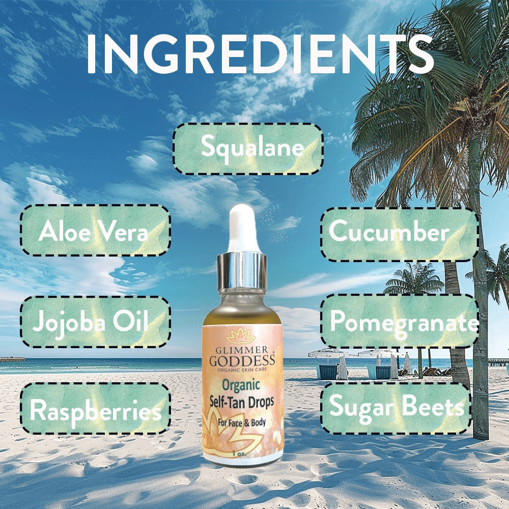 Glimmer Goddess Organic Self Tan Drops - GNS Beauty & Personal Care