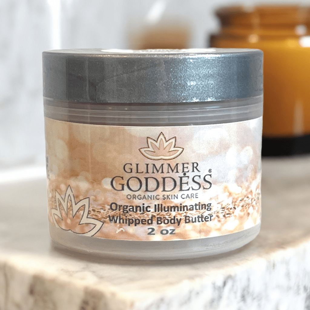 Glimmer Goddess Organic Shimmering Whipped Body Butter – Travel - Friendly Radiance - GNS Beauty & Personal Care