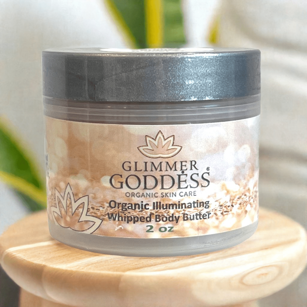 Glimmer Goddess Organic Shimmering Whipped Body Butter – Travel - Friendly Radiance - GNS Beauty & Personal Care