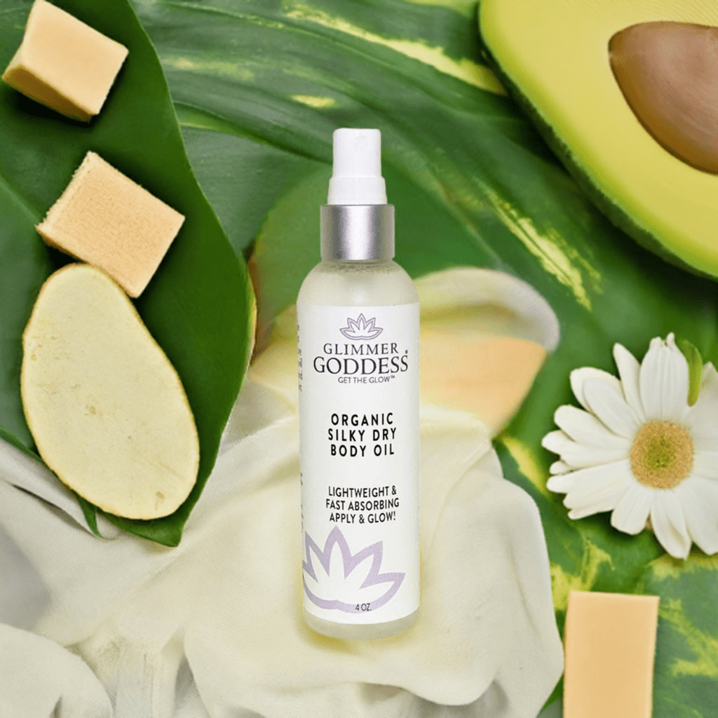 Glimmer Goddess Organic Silky Dry Body Oil - Hydrating & Eco - Friendly (4 oz) - GNS Beauty & Personal Care