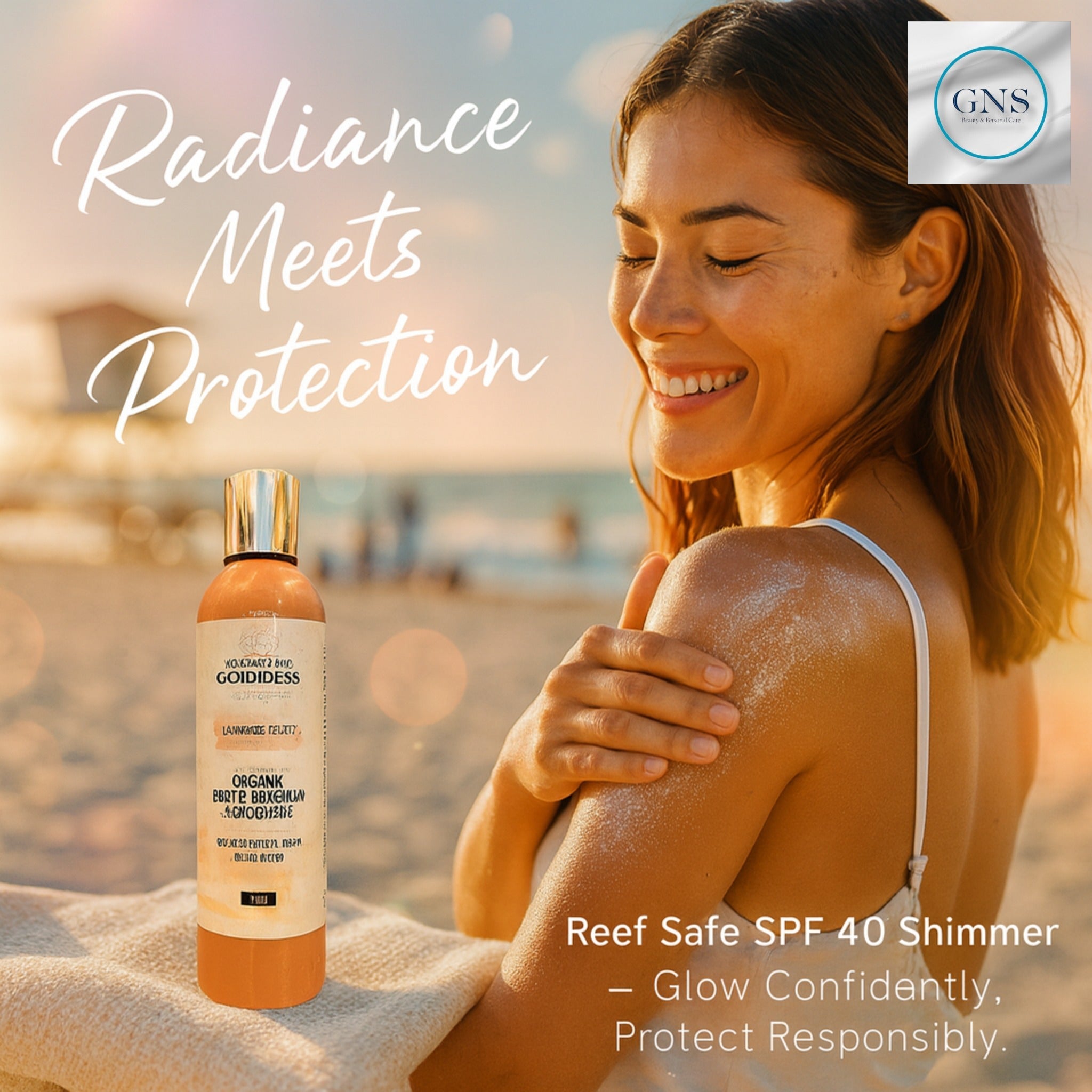 Glimmer Goddess Reef Safe Shimmer Sunscreen SPF 40 - Water Resistant Lotion - GNS Beauty & Personal Care