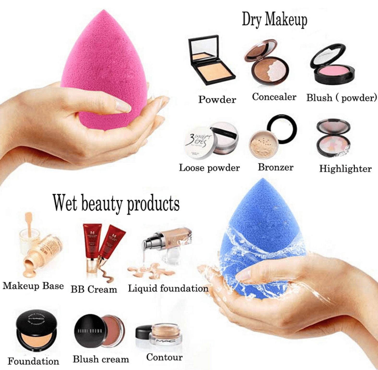Good Living In Style 6 - Piece Makeup Sponge Set - Flawless & Streak - Free - GNS Beauty & Personal Care