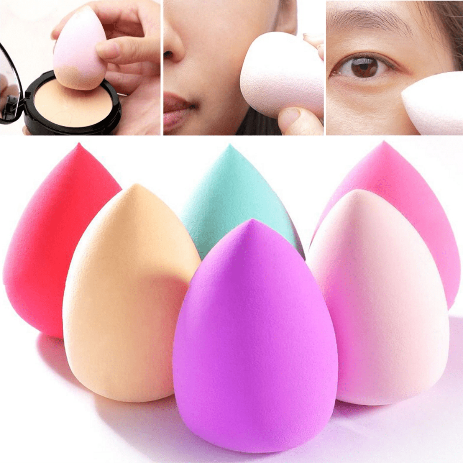 Good Living In Style 6 - Piece Makeup Sponge Set - Flawless & Streak - Free - GNS Beauty & Personal Care