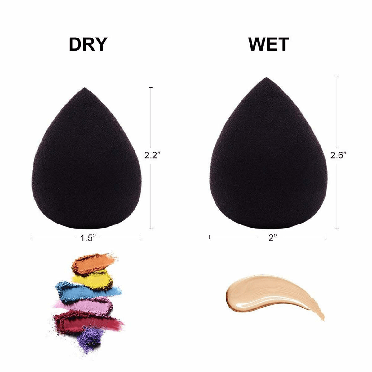 Good Living In Style 6 - Piece Makeup Sponge Set - Flawless & Streak - Free - GNS Beauty & Personal Care
