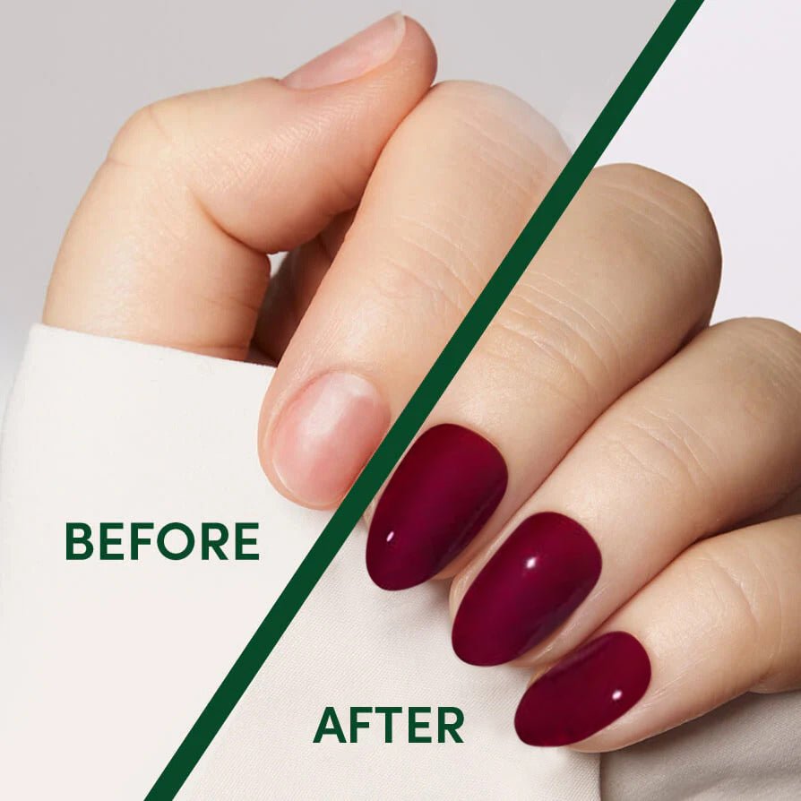 Grape Red Oval Nails – Soft Gel Press - On Kit for a Bold, Timeless Look - GNS Beauty & Personal Care