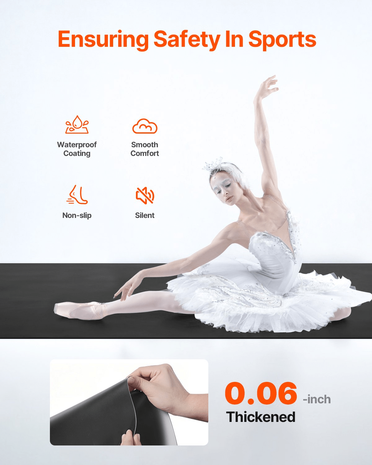 Gym Flooring Set 6.6' x 3' PVC Yoga Fitness Equipment Mat for Pilates - GNS Beauty & Personal Care