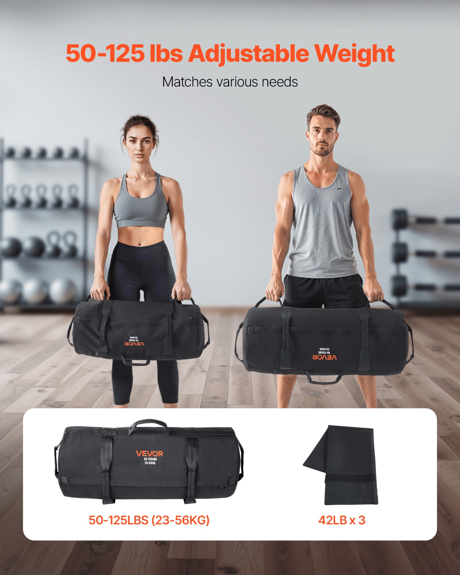Heavy - Duty Fitness Sandbag for Weight Training (50–125 lb) - GNS Beauty & Personal Care