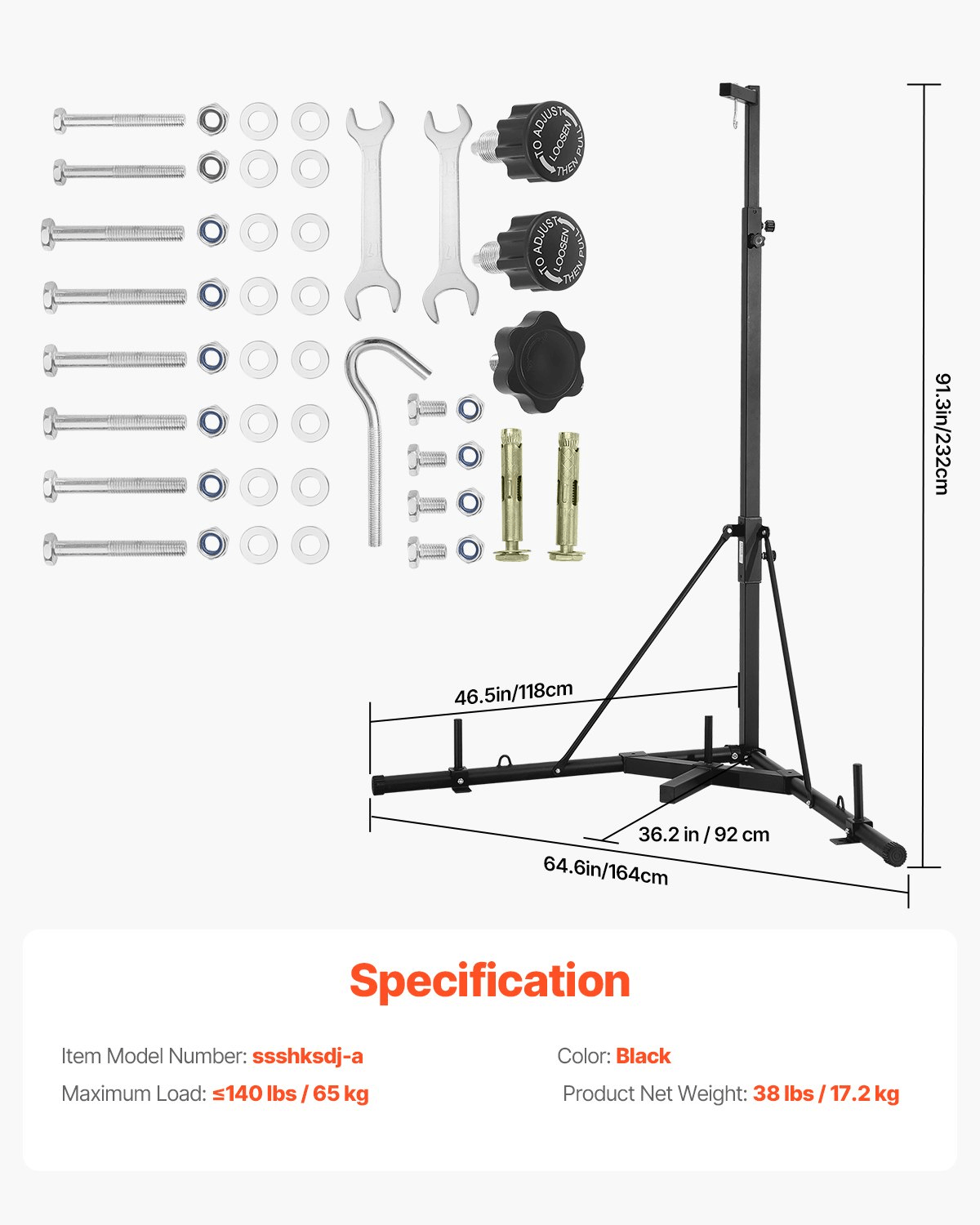 Heavy Duty Punching Bag Frame Boxing Fitness Stand Steel Adjustable Height - GNS Beauty & Personal Care