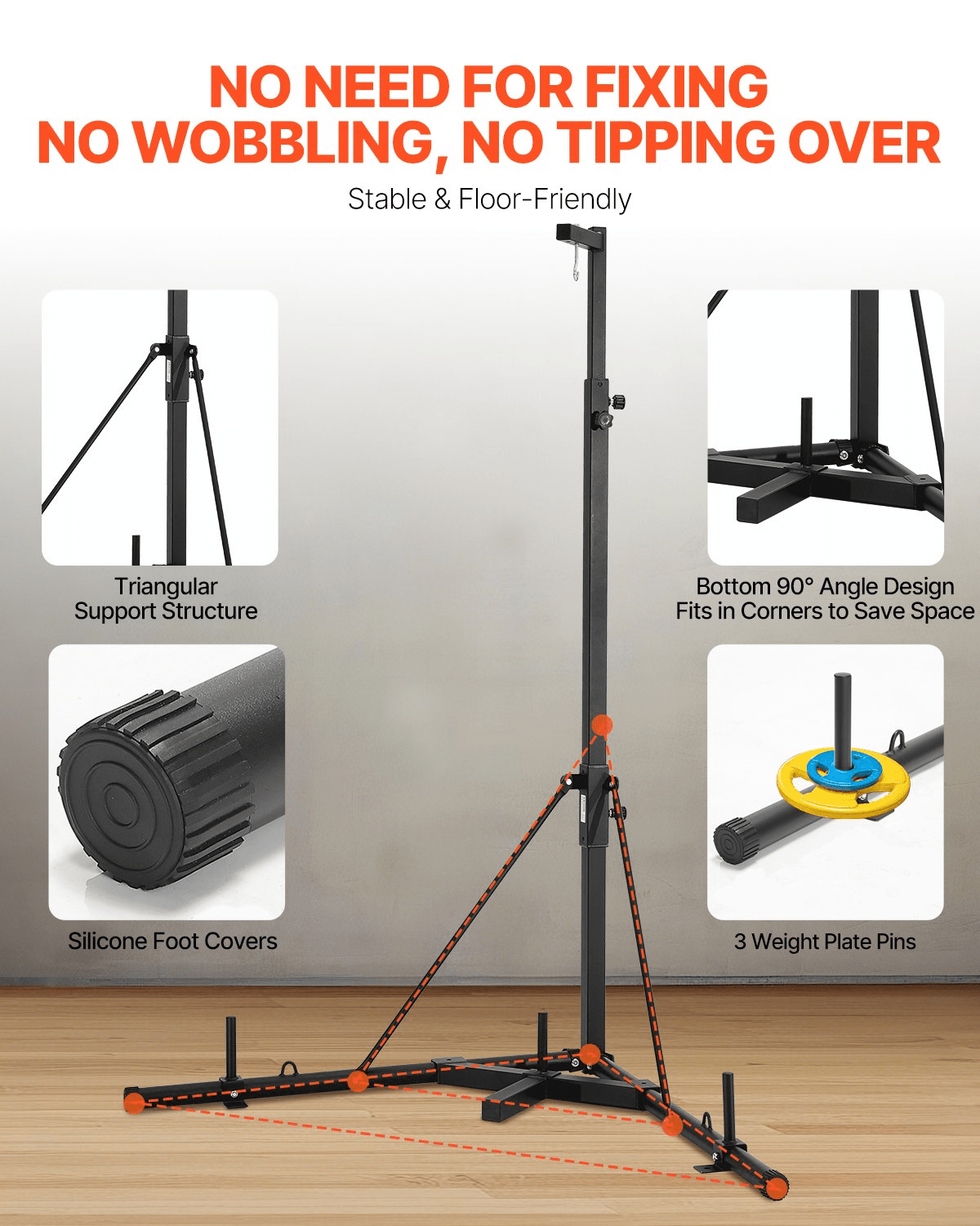 Heavy Duty Punching Bag Frame Boxing Fitness Stand Steel Adjustable Height - GNS Beauty & Personal Care