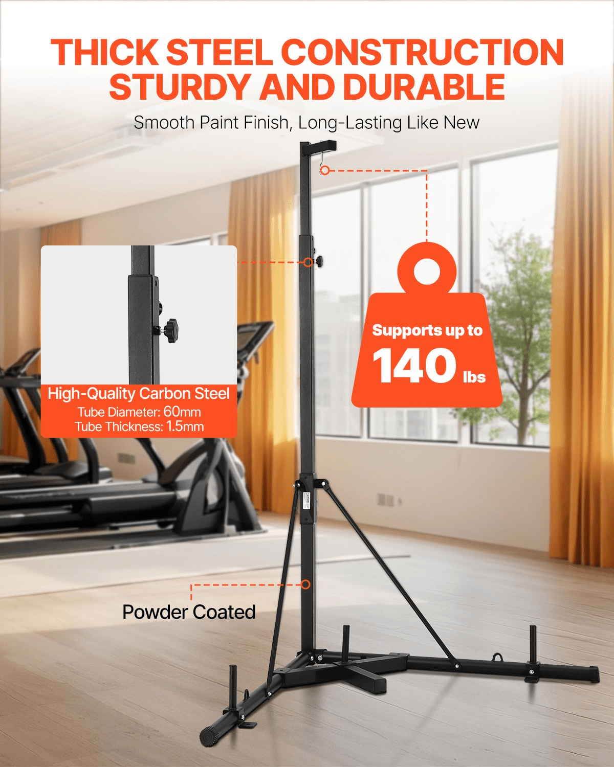 Heavy Duty Punching Bag Frame Boxing Fitness Stand Steel Adjustable Height - GNS Beauty & Personal Care