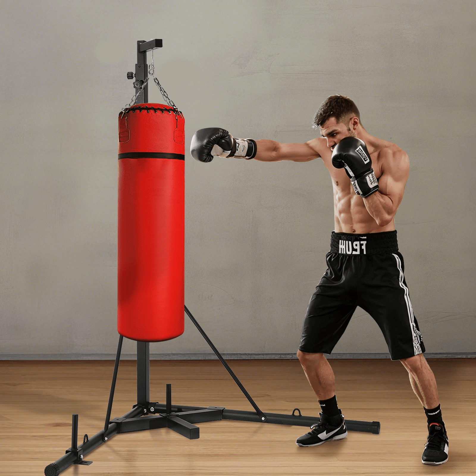 Heavy Duty Punching Bag Frame Boxing Fitness Stand Steel Adjustable Height - GNS Beauty & Personal Care