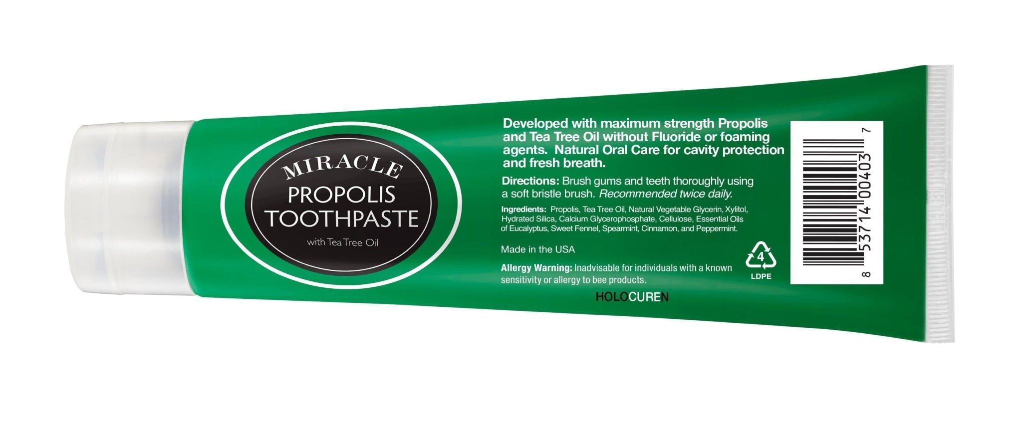 HOLOCUREN Natural Toothpaste – Propolis & Tea Tree Oil (Two Pack) - GNS Beauty & Personal Care