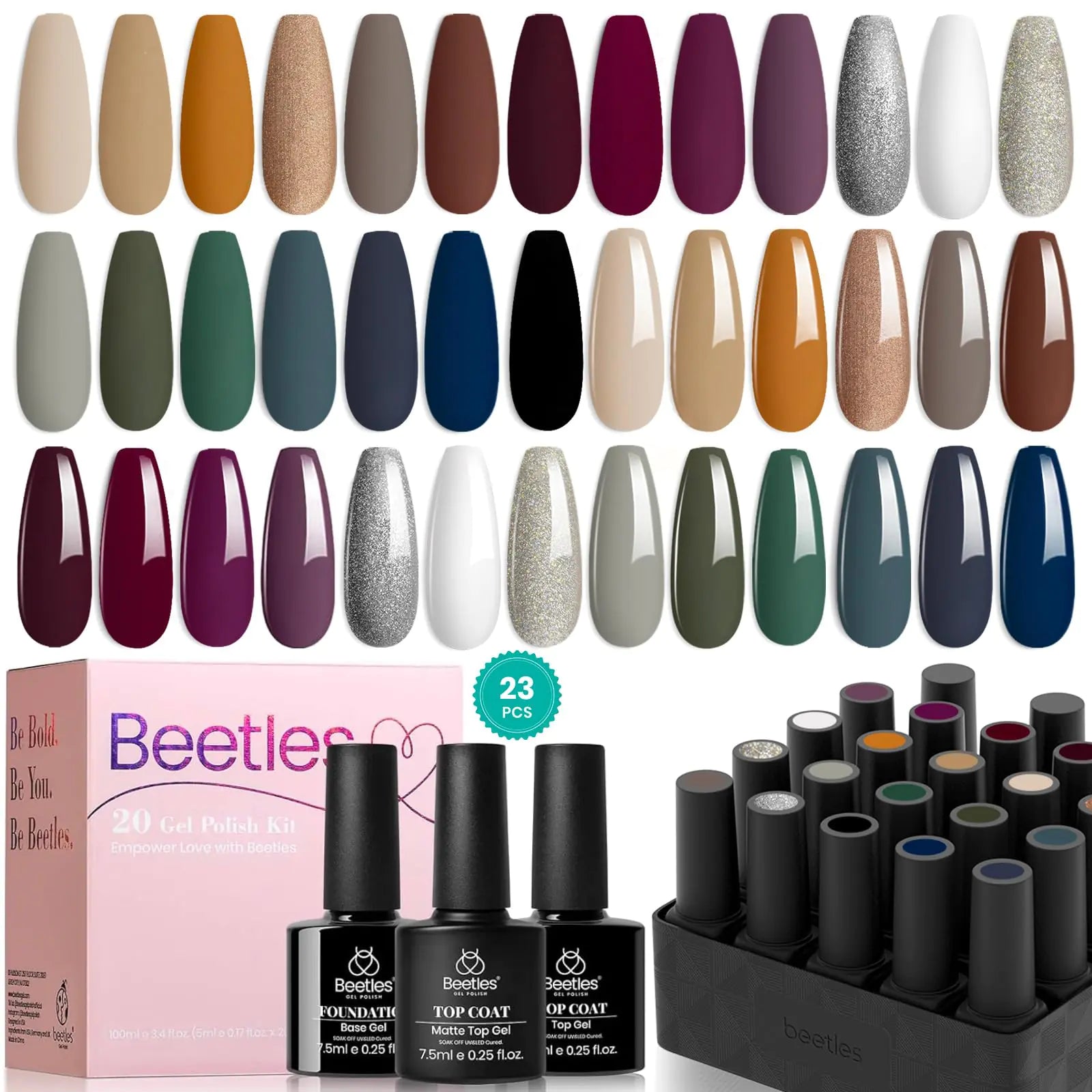 Industrial Chic: Beetles 23Pcs Gel Nail Polish Set - GNS Beauty & Personal Care
