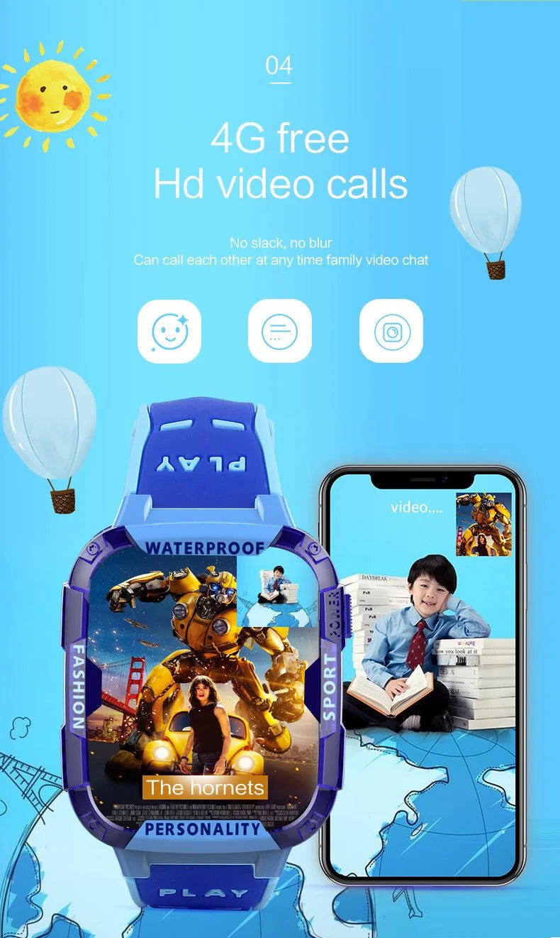 Kids SmartWatch 4G with GPS Tracker, Touch Screen & Camera - GNS Beauty & Personal Care