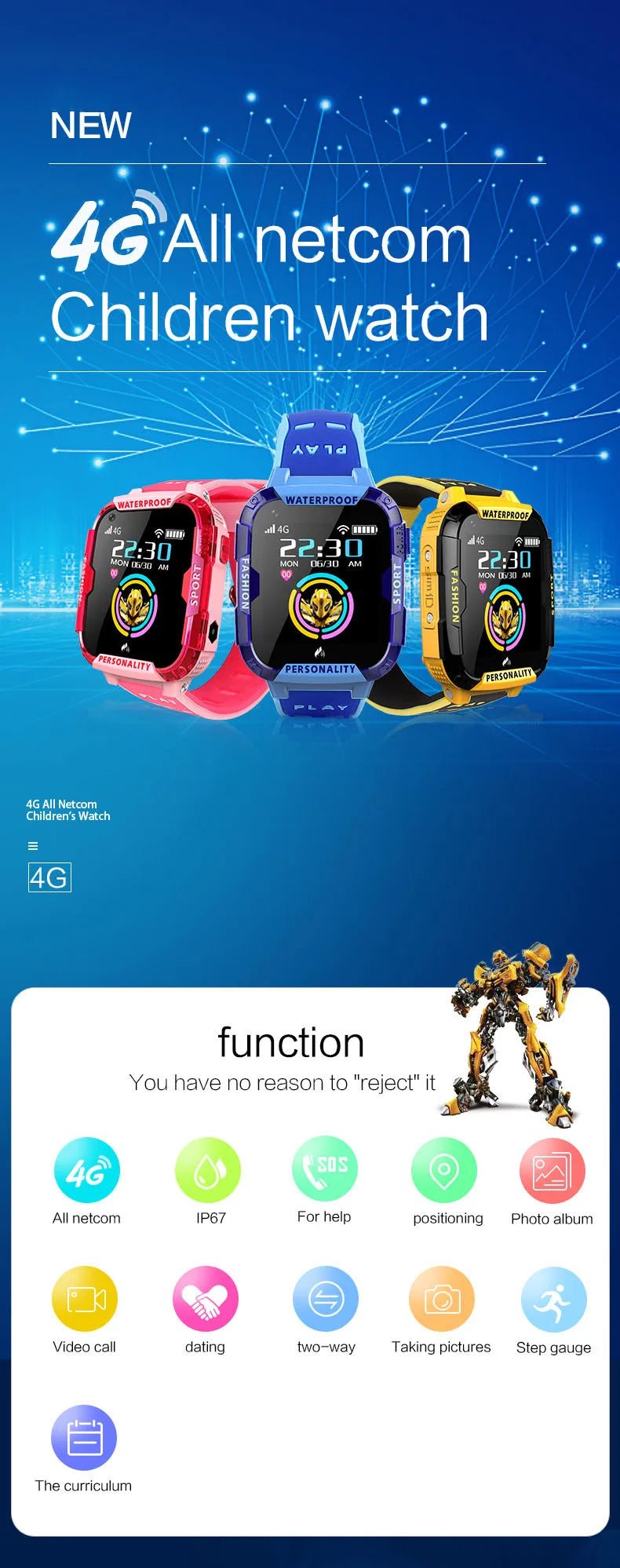 Kids SmartWatch 4G with GPS Tracker, Touch Screen & Camera - GNS Beauty & Personal Care