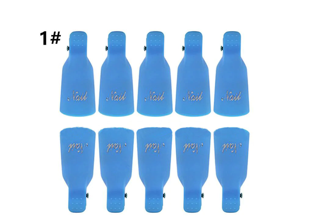 10-Piece Gel Nail Polish Remover Clips - Quick & Easy Soak Off