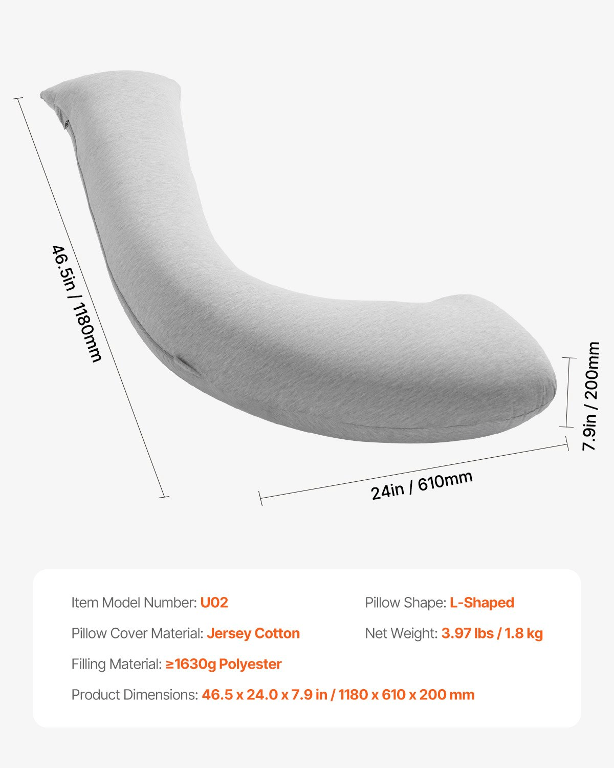 L - Shaped Maternity Pillow – Soft, Breathable Support for Restful Sleep - GNS Beauty & Personal Care