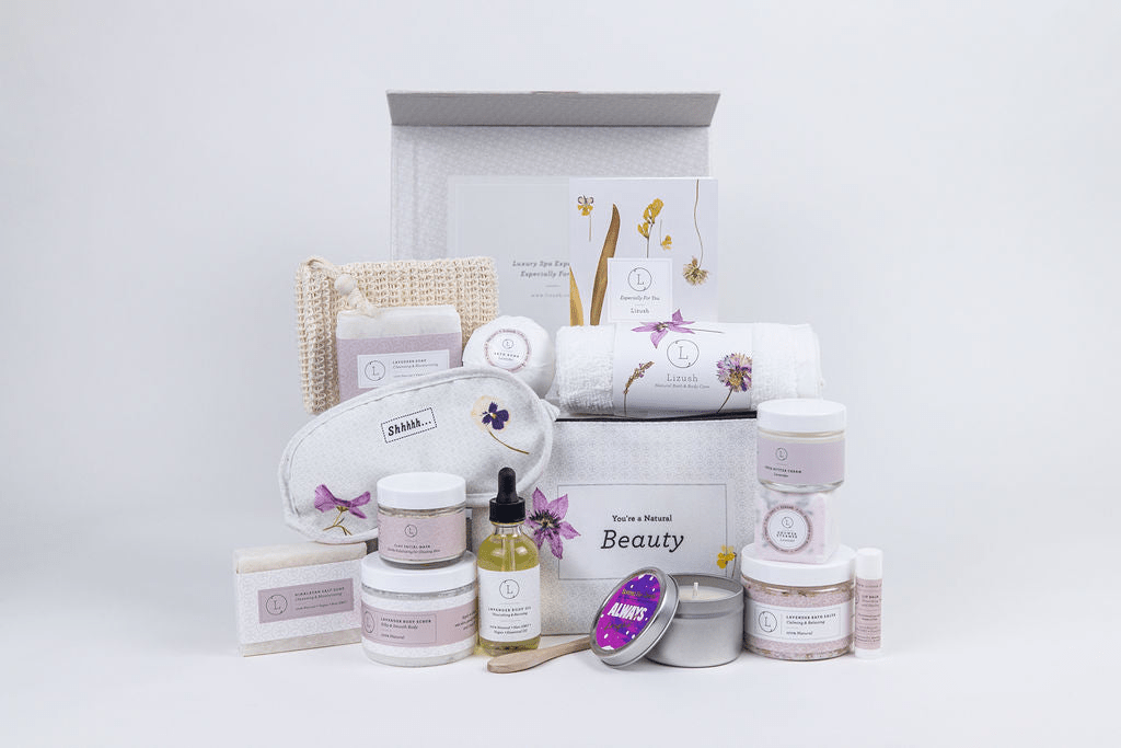 Lizlush Luxury Self - Care Gift Basket - Lavender Natural Spa Set - GNS Beauty & Personal Care