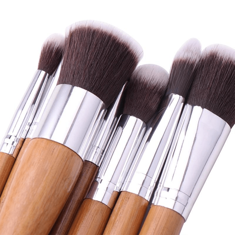 Lucky Beauty 11 - Piece Bamboo Makeup Brush Set - Vegan & Eco - Friendly - GNS Beauty & Personal Care