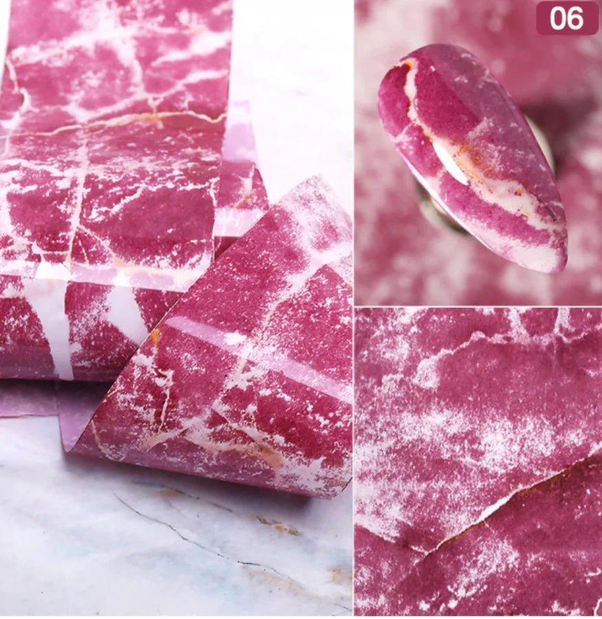 Marble Nail Art Stickers - Elegant & Durable PVC Foils - GNS Beauty & Personal Care