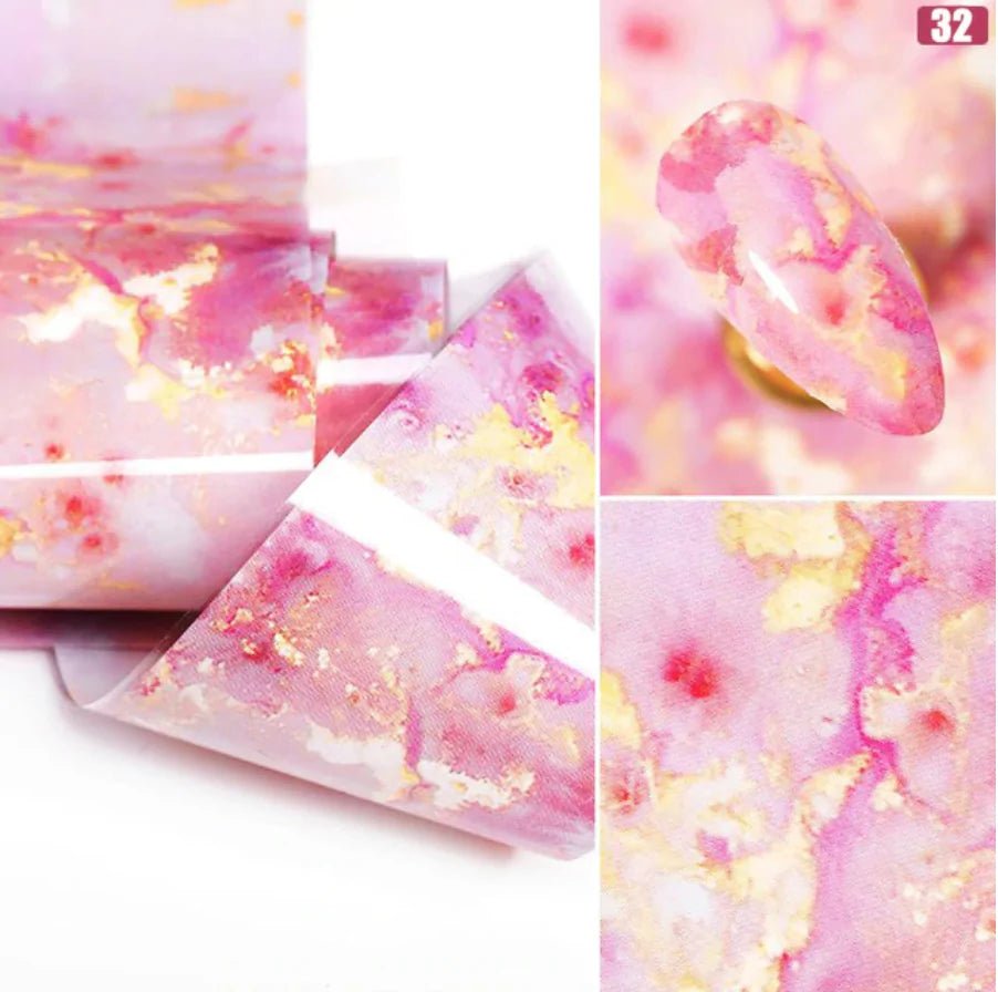 Marble Nail Art Stickers - Elegant & Durable PVC Foils - GNS Beauty & Personal Care