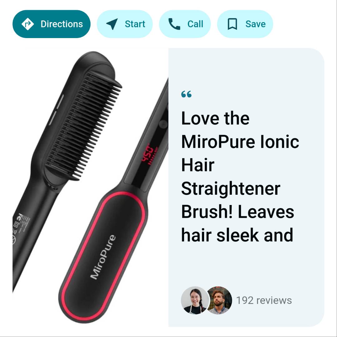 MiroPure Ionic Hair Straightener Brush with Advanced Heat Settings - GNS Beauty & Personal Care