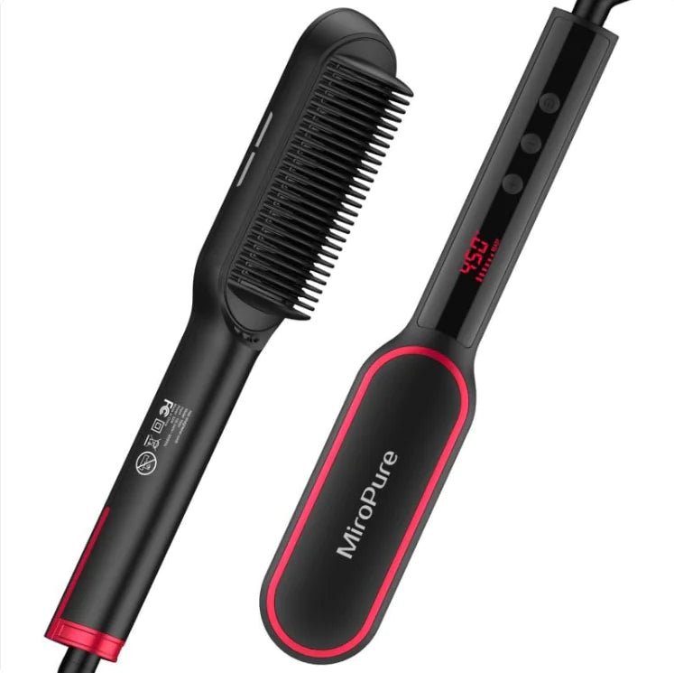 MiroPure Ionic Hair Straightener Brush with Advanced Heat Settings - GNS Beauty & Personal Care