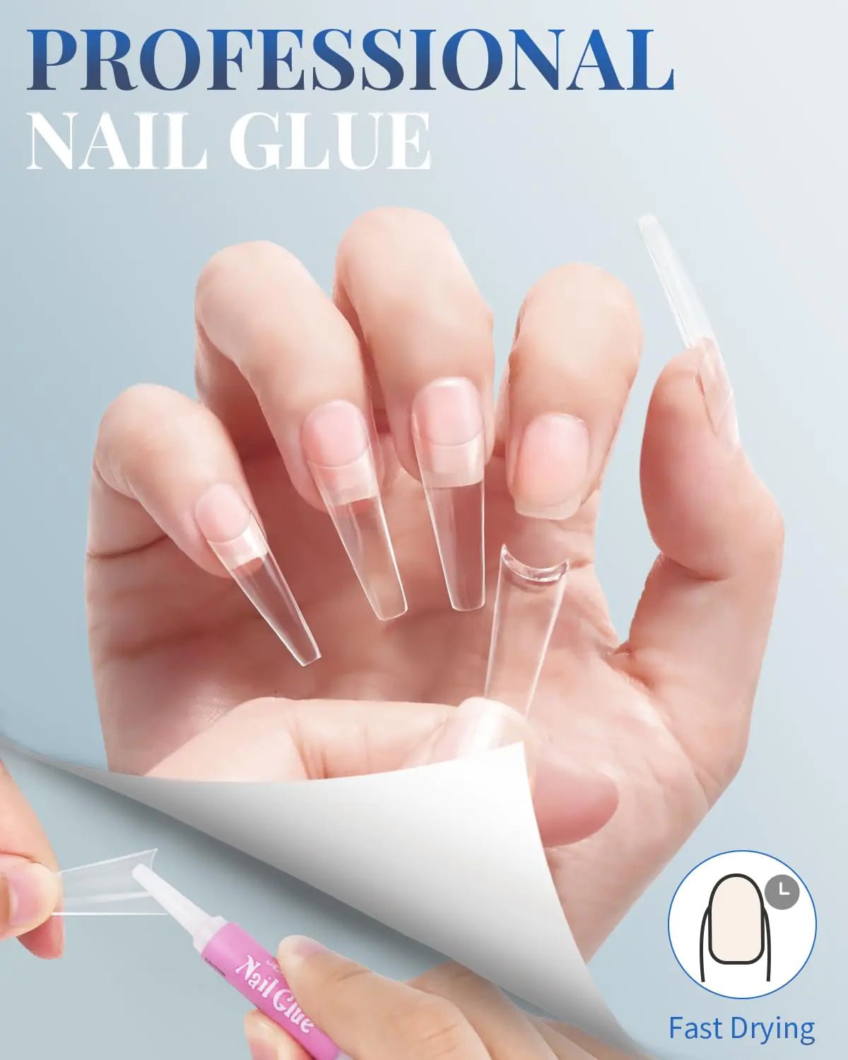 MORGLES 240PCS Coffin False Nail Tips with Glue Set - GNS Beauty & Personal Care