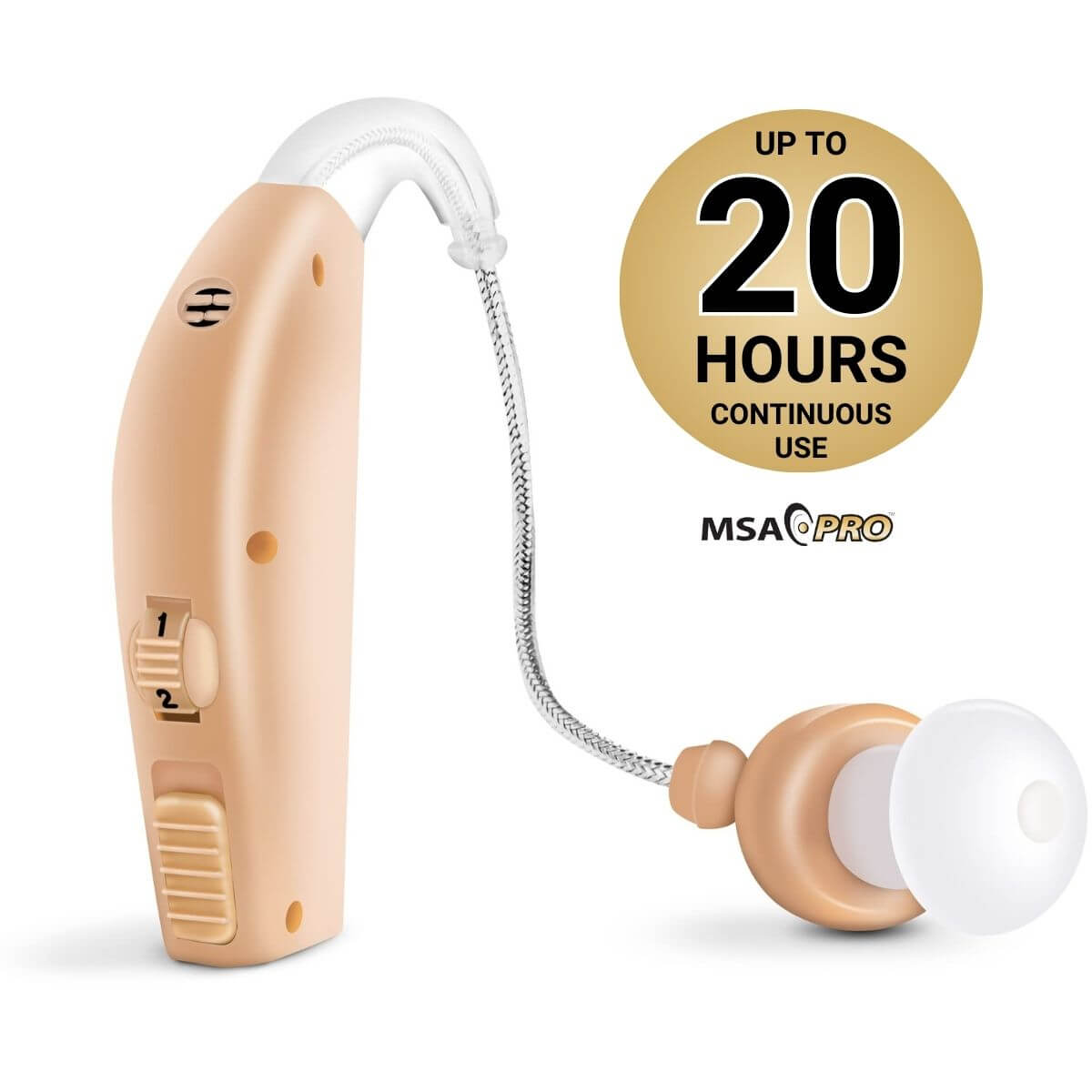 MSA PRO Rechargeable Sound Amplifier - 30x Audio Boost & 20-Hour Battery