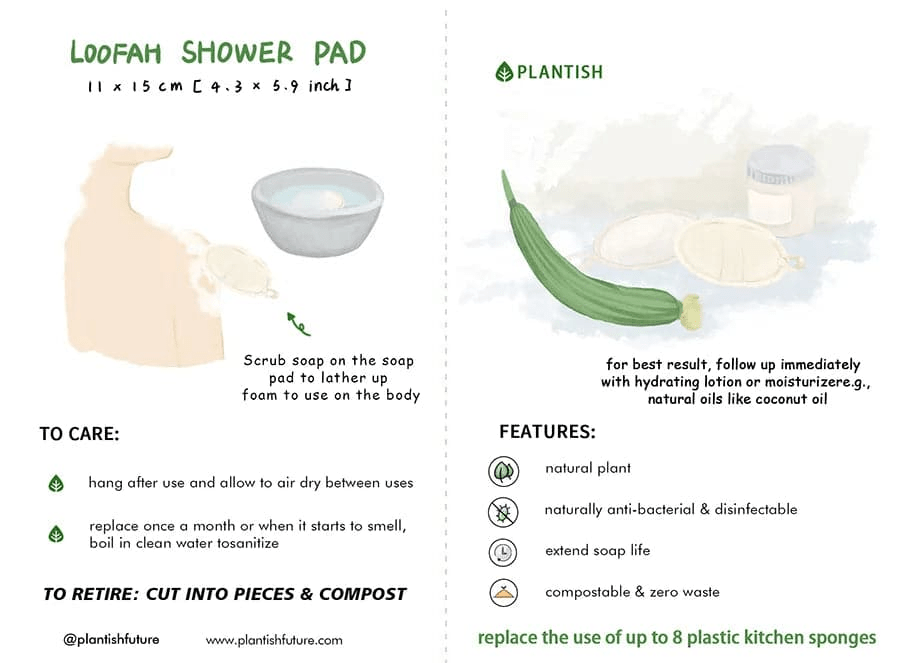 Natural Loofah Shower Pad | Eco Exfoliating Body Scrubber - GNS Beauty & Personal Care