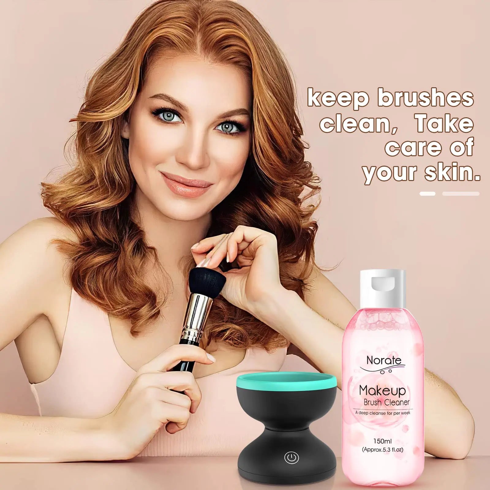 Norate Makeup Brush Cleaner Solution - Gentle, Cruelty - Free Deep Clean for Brushes & Sponges, 5.3 FL OZ - GNS Beauty & Personal Care