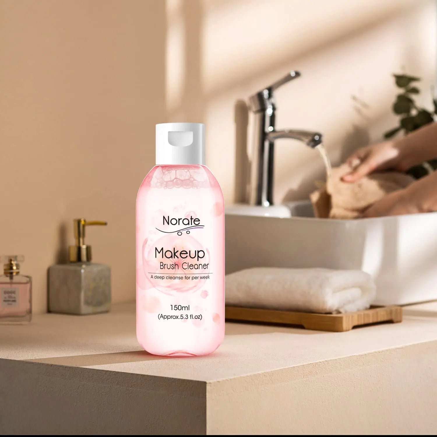 Norate Makeup Brush Cleaner Solution - Gentle, Cruelty - Free Deep Clean for Brushes & Sponges, 5.3 FL OZ - GNS Beauty & Personal Care