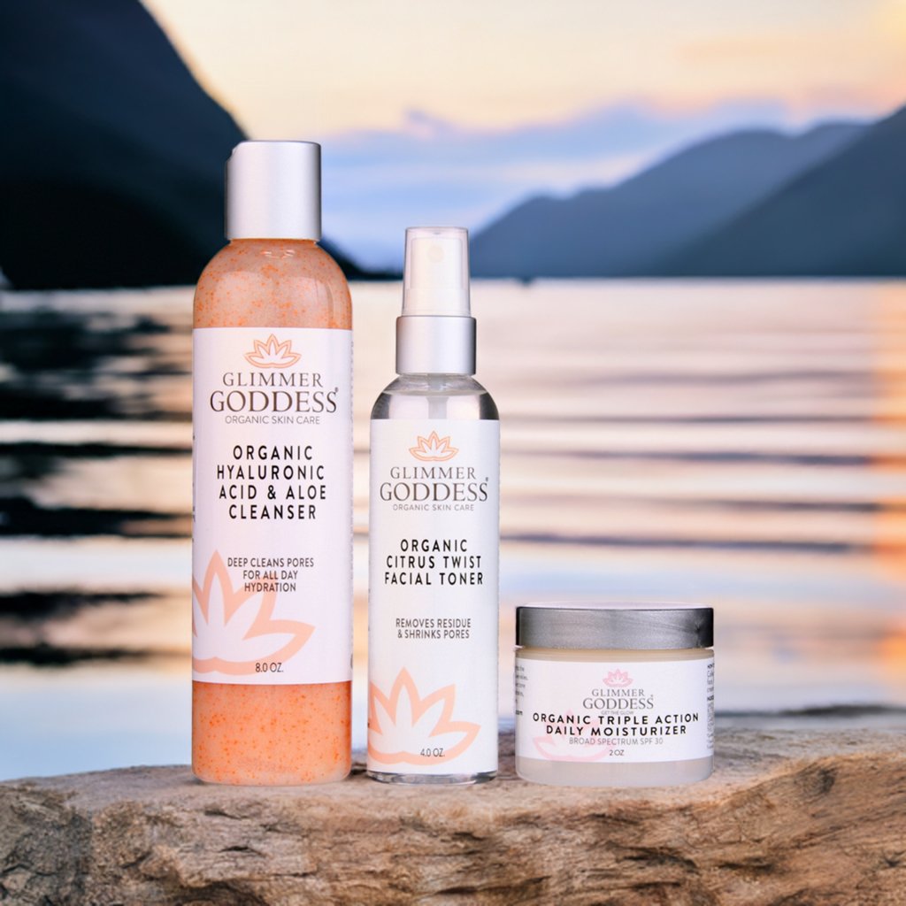 Organic 3 Step Anti - Aging Skin Care Kit - Cleanse, Tone, Hydrate - GNS Beauty & Personal Care