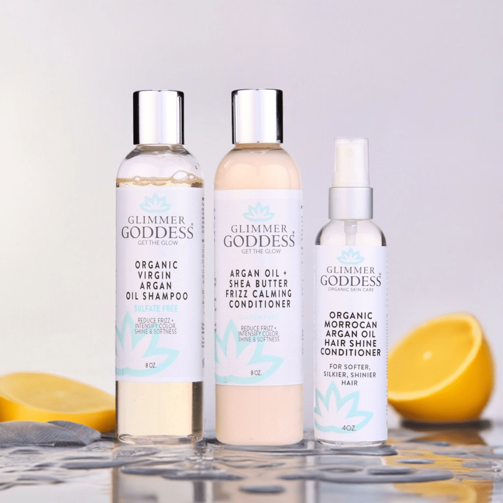 Organic Argan Oil Hair Treatment Trio - Hydrating Shampoo, Conditioner & Shine Spray - GNS Beauty & Personal Care