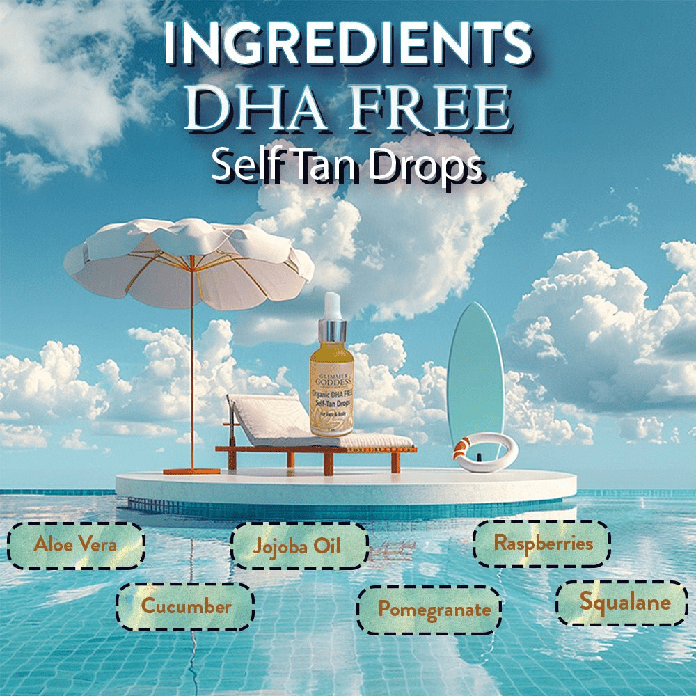 Organic DHA Free Tanning Drops – Natural Glow for Face & Body, 1 oz - GNS Beauty & Personal Care