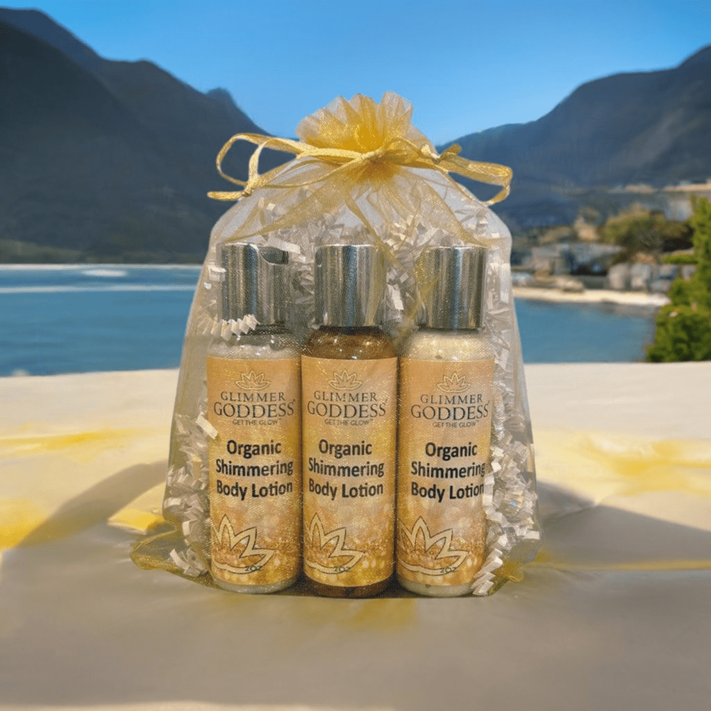 Organic Shimmer Body Lotion Mini Gift Set (Travel 2 oz x3) - GNS Beauty & Personal Care