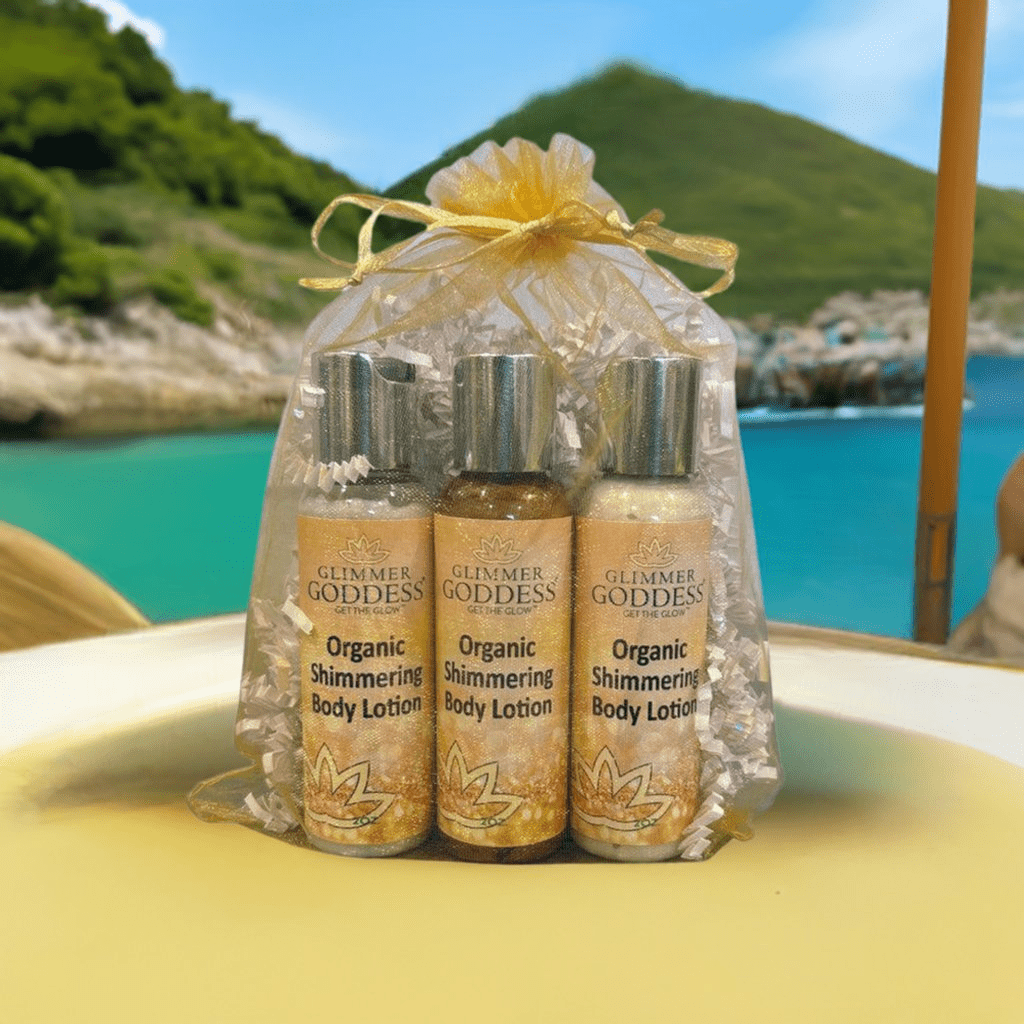 Organic Shimmer Body Lotion Mini Gift Set (Travel 2 oz x3) - GNS Beauty & Personal Care