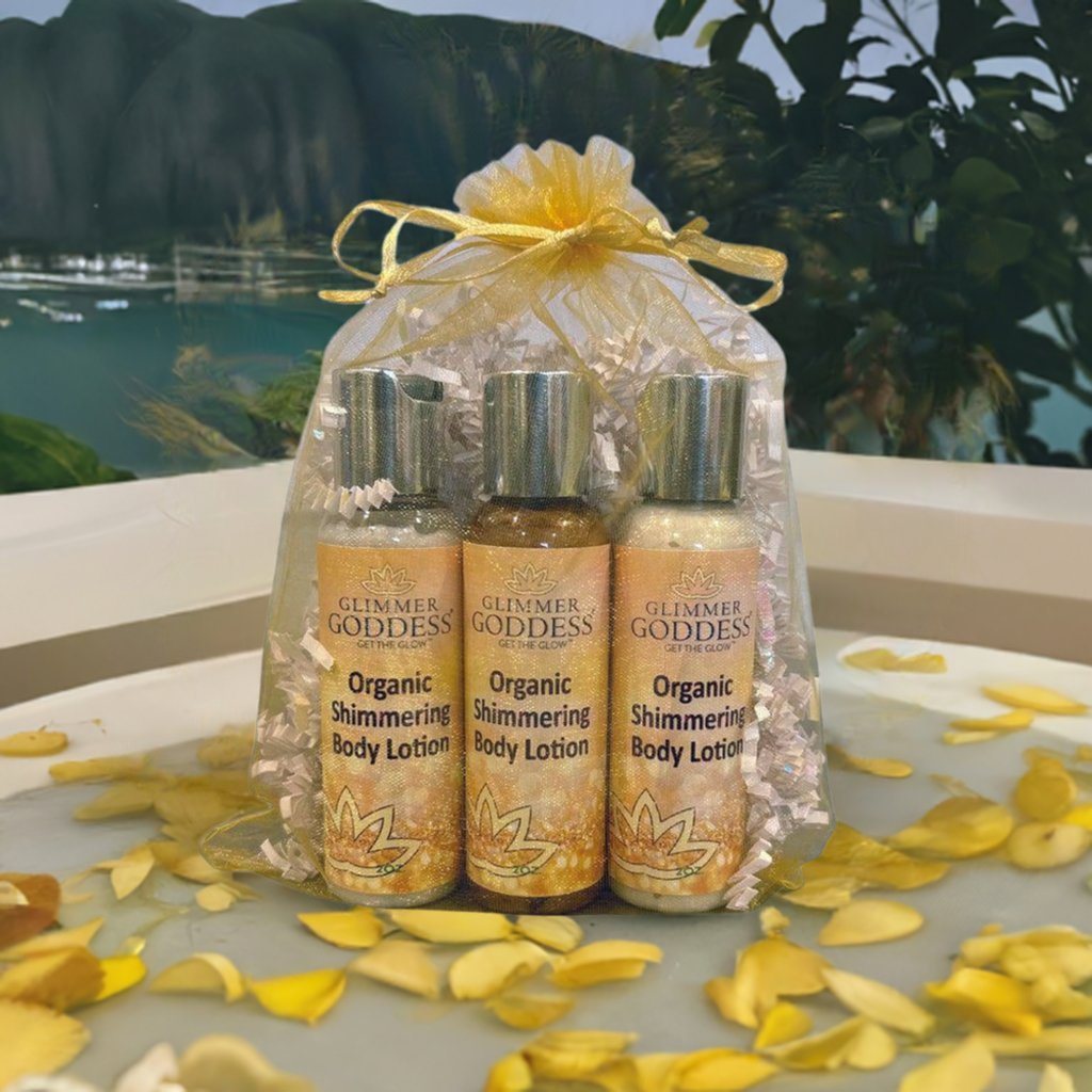 Organic Shimmer Body Lotion Travel Size Gift Set - GNS Beauty & Personal Care