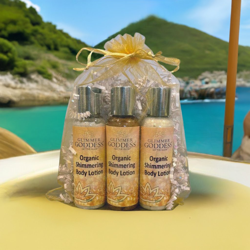 Organic Shimmer Body Lotion Travel Size Gift Set - GNS Beauty & Personal Care