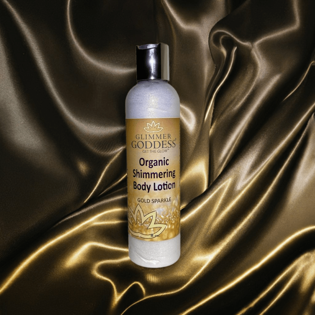 Organic Shimmer Body Lotion with Gold Glow by Glimmer Goddess - GNS Beauty & Personal Care