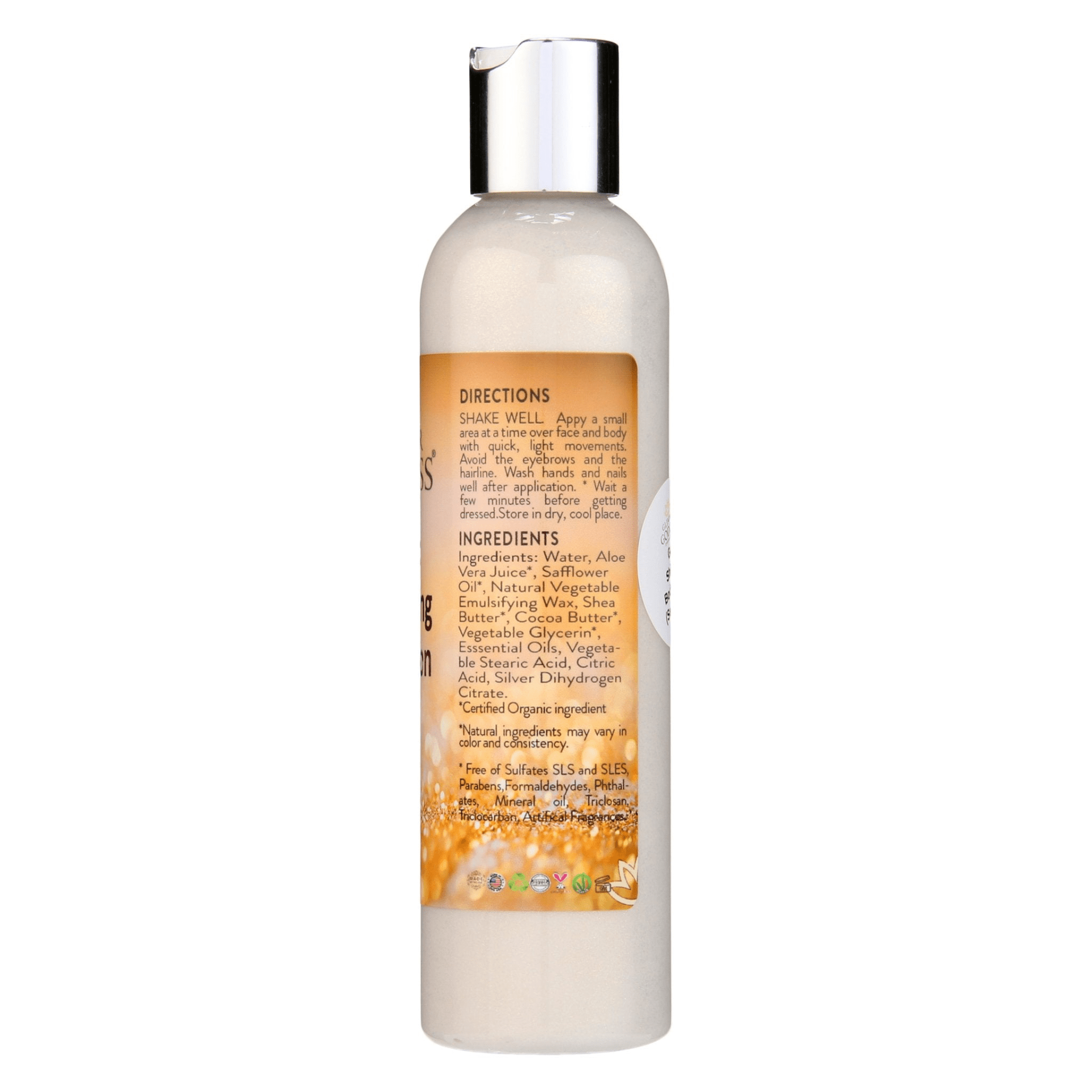 Organic Shimmer Body Lotion with Gold Glow by Glimmer Goddess - GNS Beauty & Personal Care