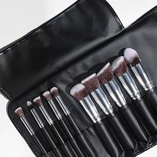 Pageant Winner 10 - Piece Makeup Brush Set - Flawless Performance & Sustainable Wood - GNS Beauty & Personal Care