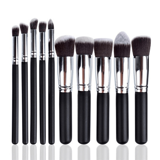 Pageant Winner 10 - Piece Makeup Brush Set - Flawless Performance & Sustainable Wood - GNS Beauty & Personal Care