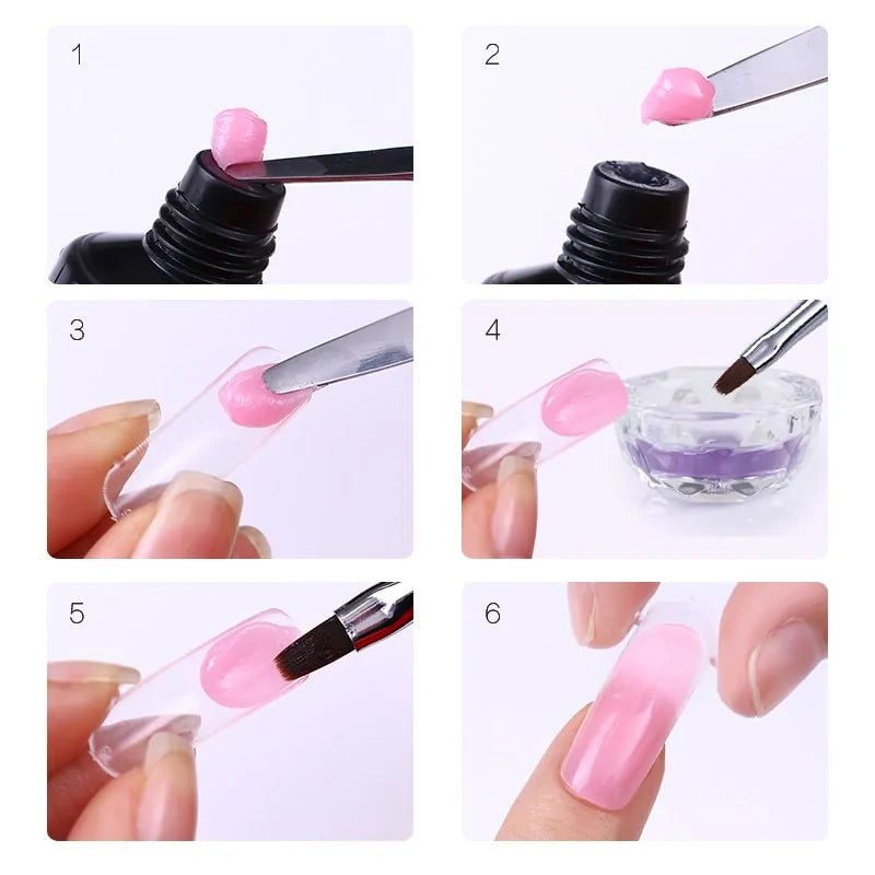 PolyGel Nail Kit with Quick Building Nail Tips & Gift Clip - GNS Beauty & Personal Care